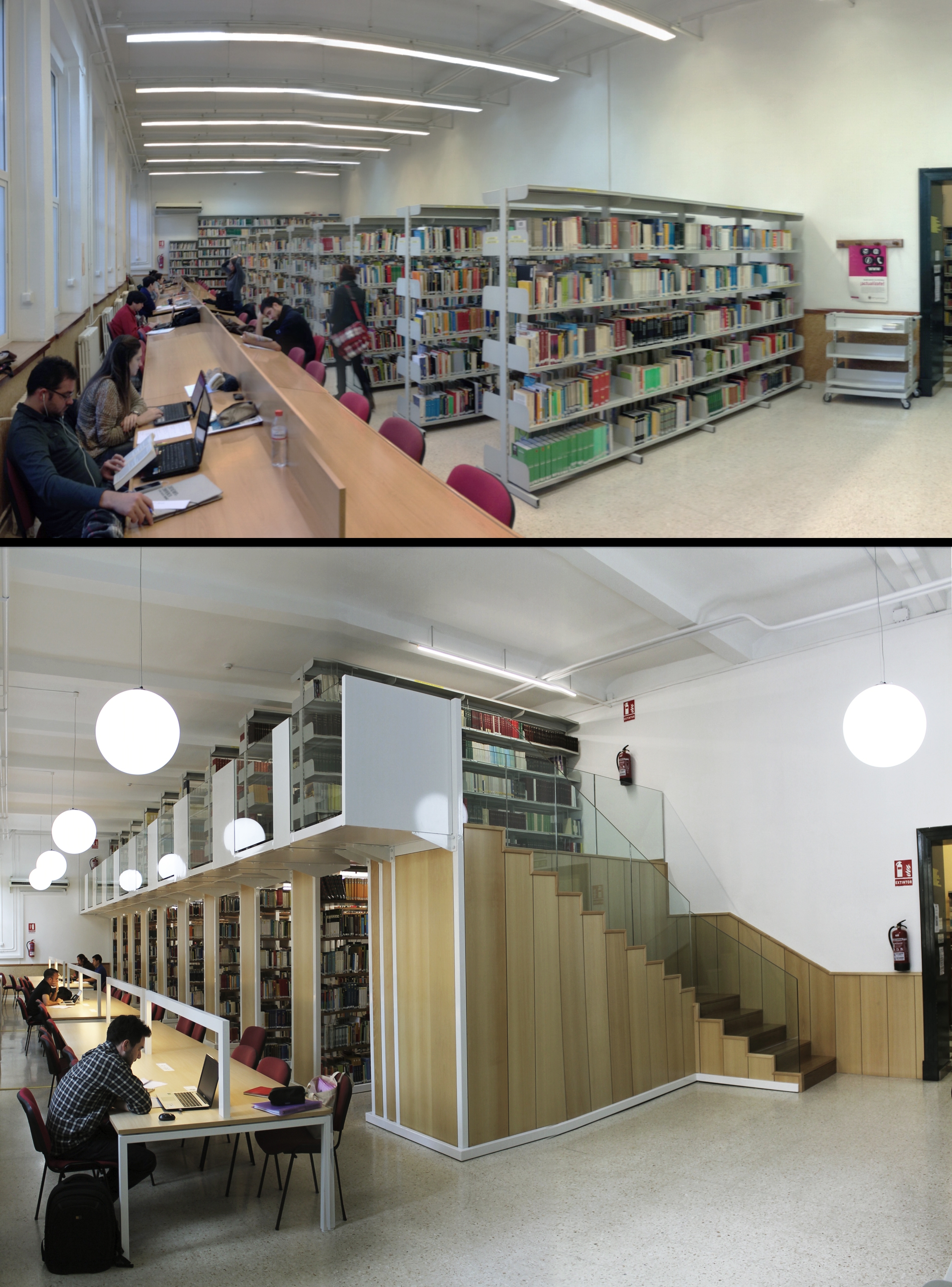 Interior de la Biblioteca de la Facultad de Ciencias Políticas y Sociología
