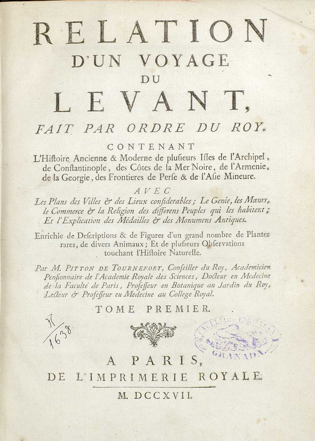Pitton de Tournefort, Joseph, 1656-1708
