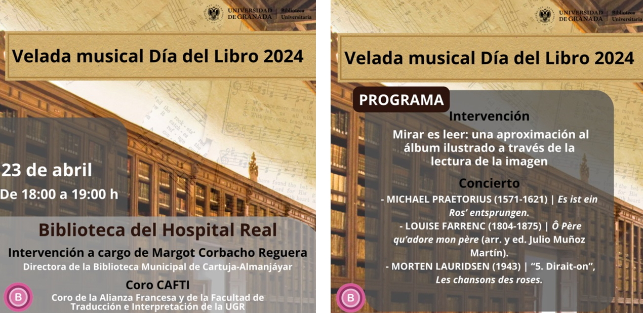 Velada Musical Día Internacional del Libro 2024. Biblioteca del Hospital Real