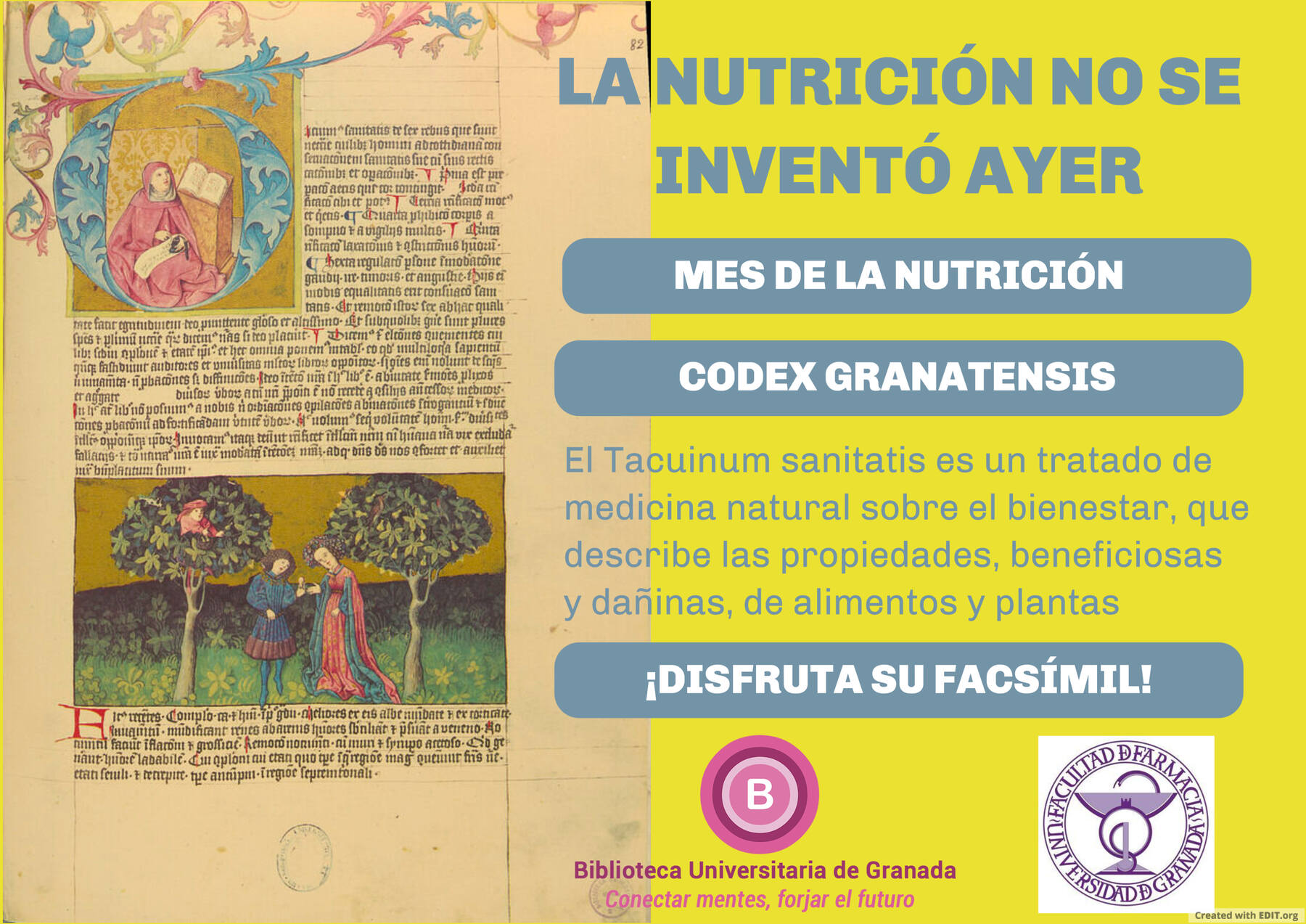 Codex Granatensis. Exposición de la Edición Facsímil. Biblioteca Facultad de Farmacia