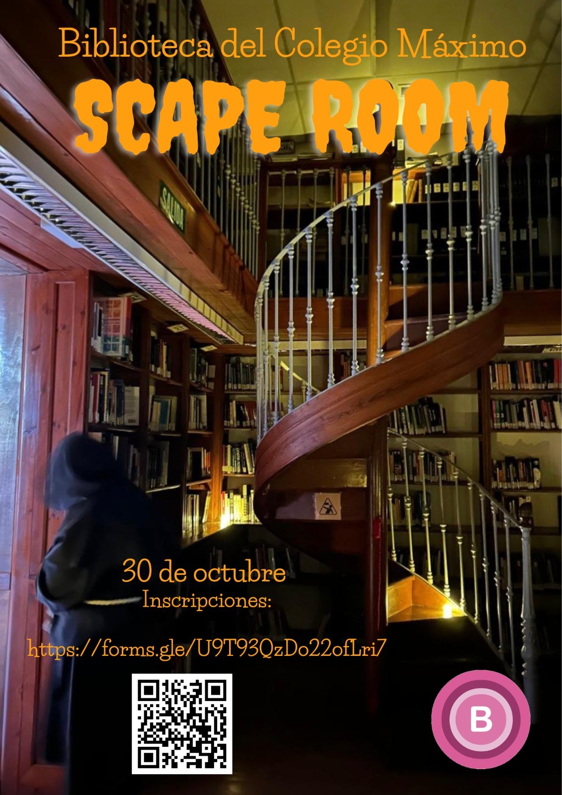 Scape Room. 30 de Octubre de 2025. Biblioteca del Colegio Máximo Scape Room. 30 de Octubre de 2025. Biblioteca del Colegio Máximo