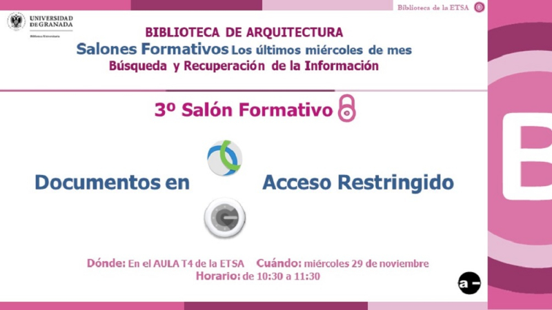 Tercer Salón Formativo en la Biblioteca de la E.T.S. de Arquitectura