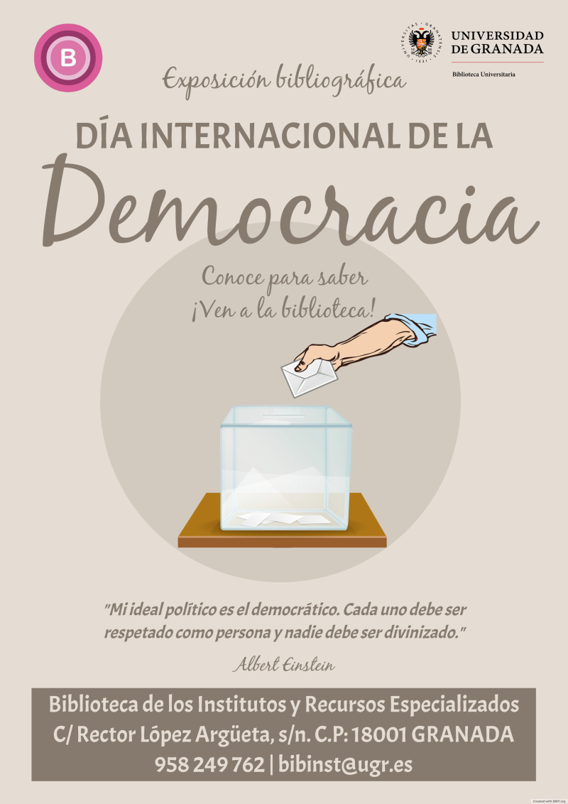 Día Internacional de la Democracia. Exposición Bibliográfica Día Internacional de la Democracia. Exposición Bibliográfica